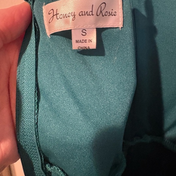 Honey and Rosie Sparkling Green Ruched Midi Dress - Picture 8 of 8